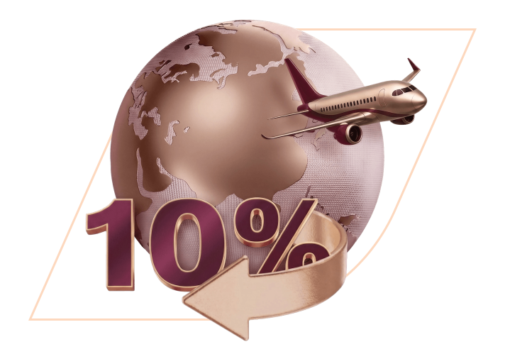 До 10% кэшбэка за аренду отелей и билетов  
